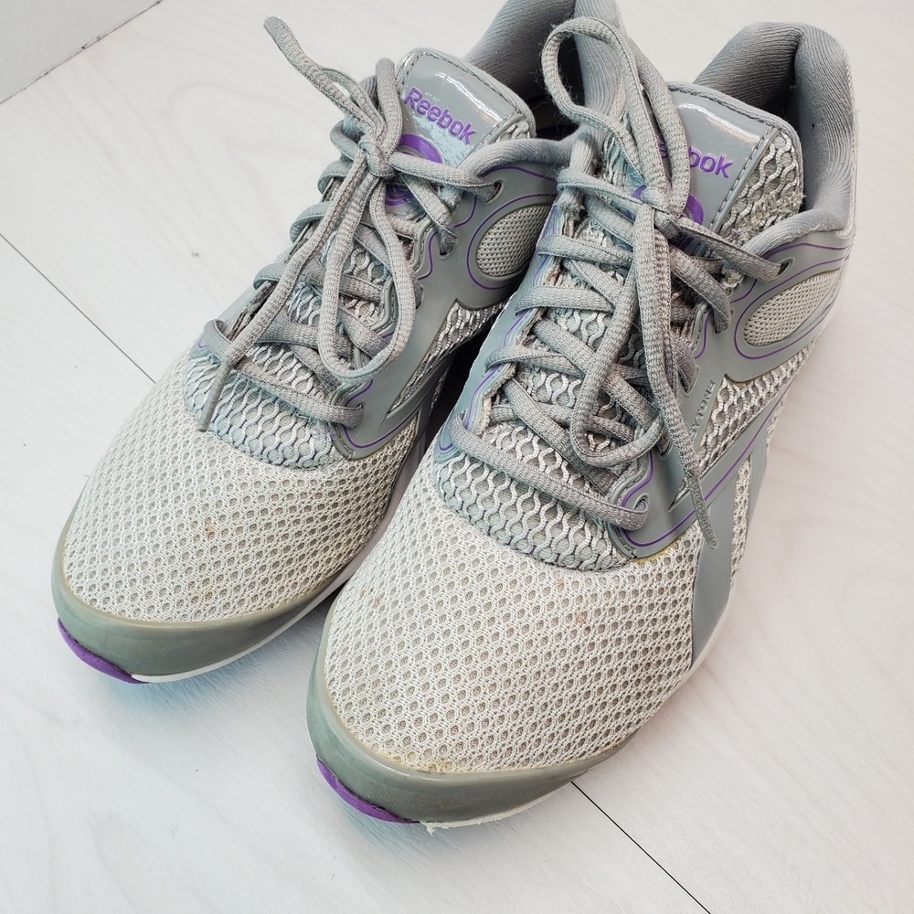 Reebok EasyTone Moving Air‎ Women's Grey Purple Athletic Shoes Size 8